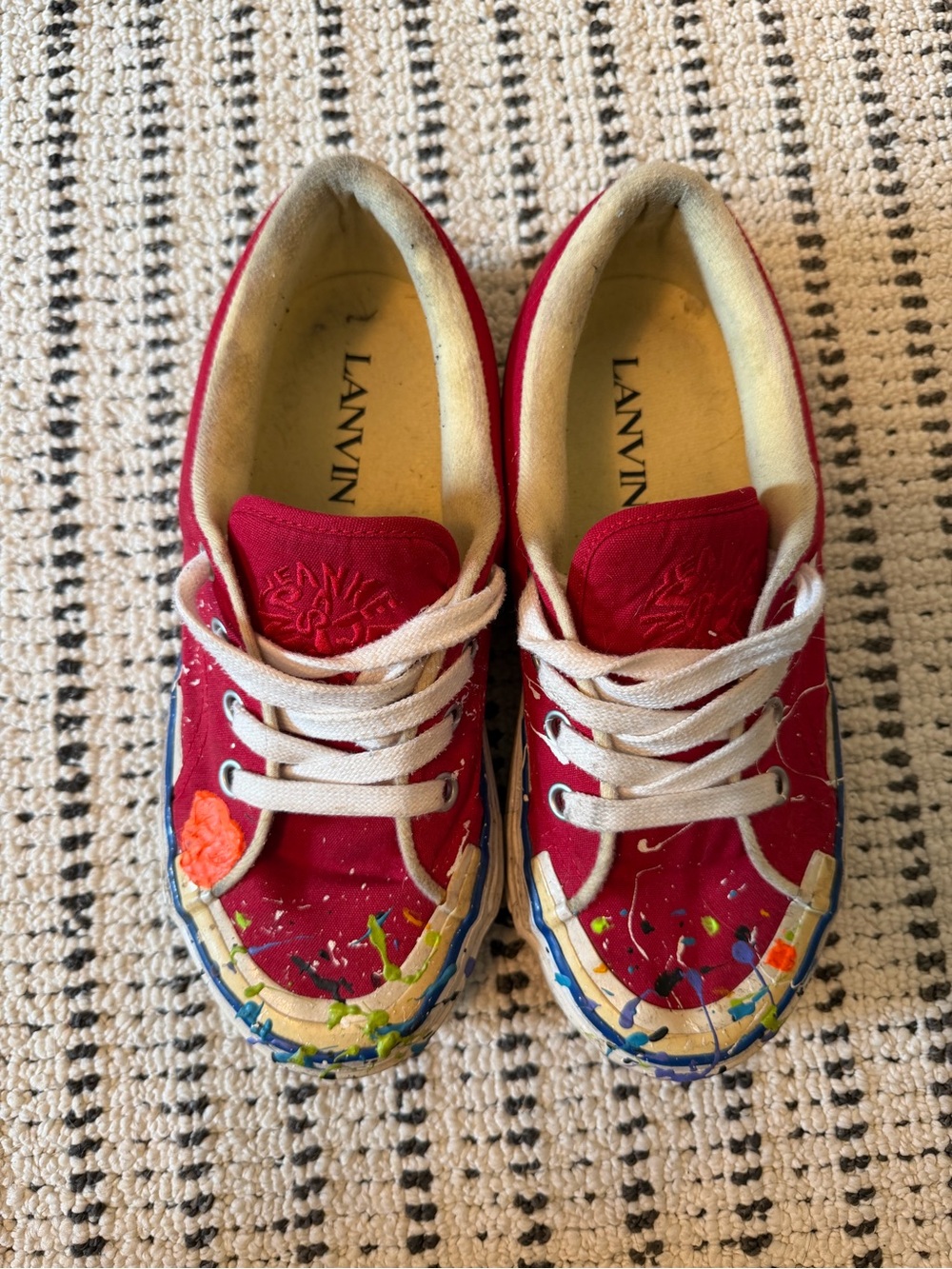 Lanvin x Gallery Dept collab Canvas Paint-Splatter Sneakers men’s 43/US9.5-10